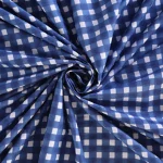 Blue Check Print Sewing Dressmaking Cotton Fabric - Image 4