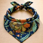 Blue Floral Print Hair & Neck Wrap Cotton Bandana
