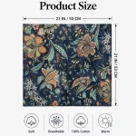 Blue Floral Print Hair & Neck Wrap Cotton Bandana - Image 10