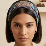 Blue Floral Print Hair & Neck Wrap Cotton Bandana - Image 7