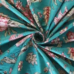 Green Floral Cotton Fabric by Yard Indian Block Print - Image 4