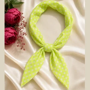 Green & White Check Print 100% Cotton Bandana - Image 7