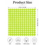 Green & White Check Print 100% Cotton Bandana - Image 9