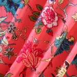 Hand Block Print Cotton Fabric Coral Pink Kurti Suit Sewing Cloths - Image 3
