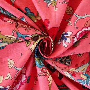 Hand Block Print Cotton Fabric Coral Pink Kurti Suit Sewing Cloths - Image 4
