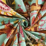 Handmade Green Floral Print Cotton Fabric for Dressmaking & Sewing - Image 4