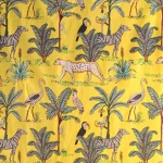 Yellow Forest Print Cotton Fabric Women Kurti Material