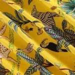Yellow Forest Print Cotton Fabric Women Kurti Material - Image 3