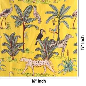 Yellow Forest Print Cotton Fabric Women Kurti Material - Image 5