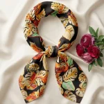 Indian Handmade Black Palm Leaf Cotton Bandana 21" - Image 7