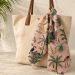 Indian Pink Forest Safari Print Cotton Bandana For Women - Image 4