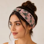 Indian Pink Forest Safari Print Cotton Bandana For Women - Image 6