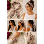 Indian Pink Forest Safari Print Cotton Bandana For Women - Image 9