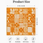 Mustard Yellow Shibori Tie-Dye 100% Cotton Bandana For Women's - Image 9