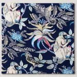 Navy Blue Monkey & Jungle Floral 100% Cotton Bandana (21" x 21") - Image 8