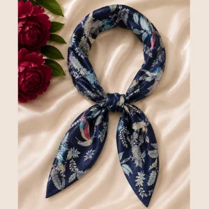 Navy Blue Monkey & Jungle Floral 100% Cotton Bandana (21" x 21") - Image 4