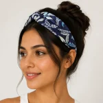 Navy Blue Monkey & Jungle Floral 100% Cotton Bandana (21" x 21") - Image 5