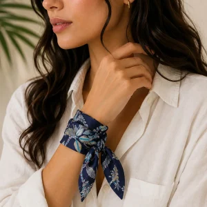 Navy Blue Monkey & Jungle Floral 100% Cotton Bandana (21" x 21") - Image 6