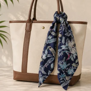 Navy Blue Monkey & Jungle Floral 100% Cotton Bandana (21" x 21") - Image 7