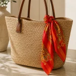 Orange Tiger Striped Cotton Bandana - Hair Wrap & Neck Scarf - Image 4