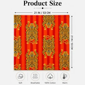 Orange Tiger Striped Cotton Bandana - Hair Wrap & Neck Scarf - Image 9