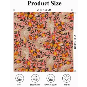 Pink Cotton Bandana 21" Eagle Bird Print Square Scarf - Image 10