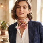 Pink Cotton Bandana 21" Eagle Bird Print Square Scarf - Image 3