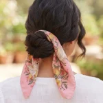 Pink Cotton Bandana 21" Eagle Bird Print Square Scarf - Image 2