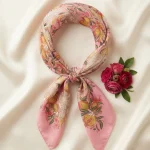 Pink Cotton Bandana 21" Eagle Bird Print Square Scarf - Image 8