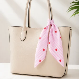 Pink Heart Bandana 100% Cotton 21" Square Neckerchief - Image 4