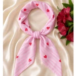 Pink Heart Bandana 100% Cotton 21" Square Neckerchief - Image 7