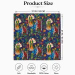 Purple Frida Kahlo Print Cotton Bandana – Hair Wrap & Neck Scarf - Image 9