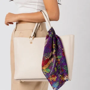 Purple Frida Kahlo Print Cotton Bandana – Hair Wrap & Neck Scarf - Image 4