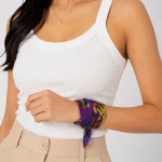Purple Frida Kahlo Print Cotton Bandana – Hair Wrap & Neck Scarf - Image 5