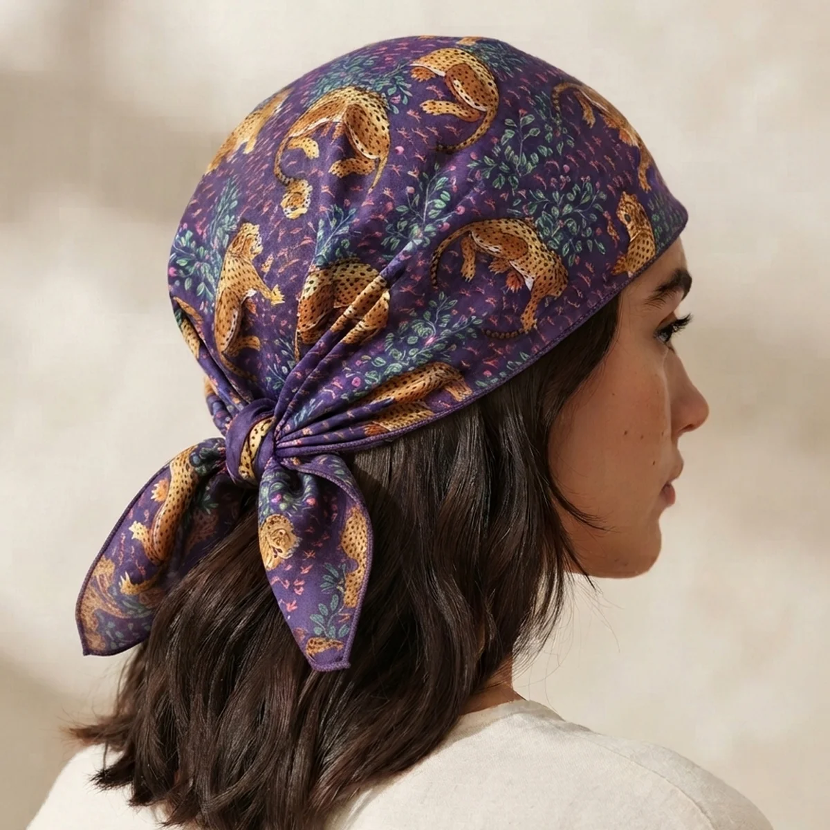purple-leopard-print-square-hair-scarf-women-cotton-bandana BCS-31 (1) Purple Leopard Print Square Hair Scarf Women Cotton Bandana - Image 1