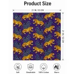 Purple Leopard Print Square Hair Scarf Women Cotton Bandana - Image 8