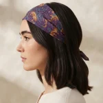 Purple Leopard Print Square Hair Scarf Women Cotton Bandana - Image 9