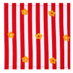 Retro Red Stripe Flower Bandana 100% Cotton 21" - Image 10