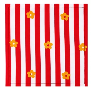 Retro Red Stripe Flower Bandana 100% Cotton 21" - Image 10
