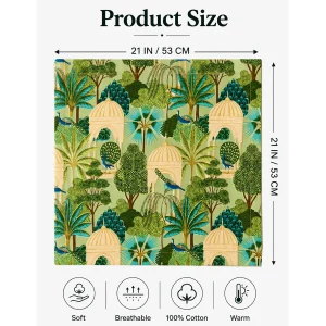 Royal Peacock & Palace Garden 100% Cotton Bandana (21" x 21") - Image 9