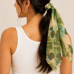 Royal Peacock & Palace Garden 100% Cotton Bandana (21" x 21") - Image 3