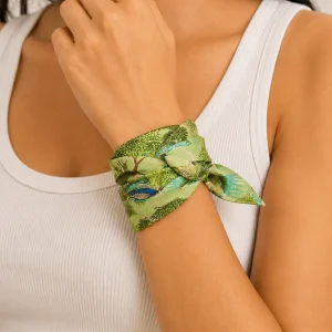 Royal Peacock & Palace Garden 100% Cotton Bandana (21" x 21") - Image 5