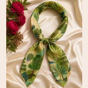 Royal Peacock & Palace Garden 100% Cotton Bandana (21" x 21") - Image 7
