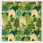 Royal Peacock & Palace Garden 100% Cotton Bandana (21" x 21") - Image 10
