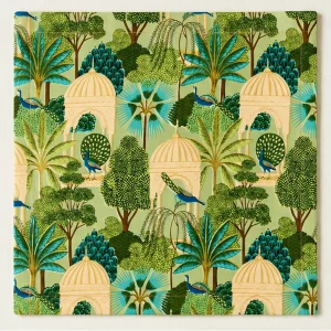 Royal Peacock & Palace Garden 100% Cotton Bandana (21" x 21") - Image 10