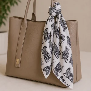 Sanganer Black & White Zebra Print Cotton Bandana - Image 4