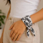 Sanganer Black & White Zebra Print Cotton Bandana - Image 5