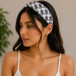 Sanganer Black & White Zebra Print Cotton Bandana - Image 6