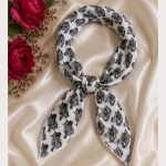 Sanganer Black & White Zebra Print Cotton Bandana - Image 7