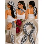Sanganer Black & White Zebra Print Cotton Bandana - Image 8